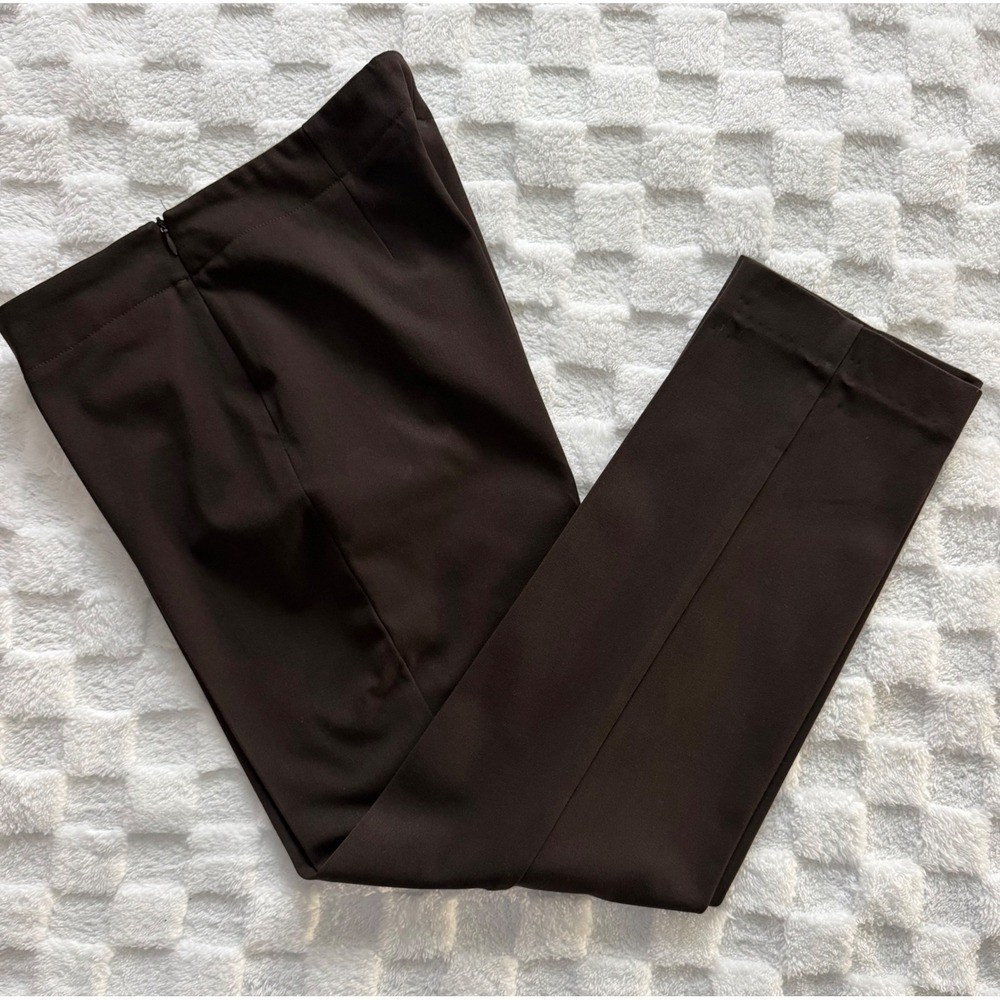 Talbots Heritage Brown Straight Leg Side Zip Dress Pants Womens Sz 8